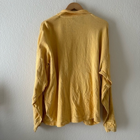 VINTAGE Ralph Lauren Chaps collared Sweater Yellow Knit - Picture 4 of 4
